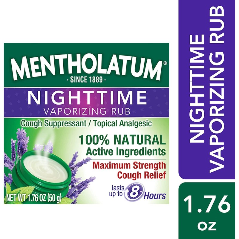 Mentholatum Nighttime Vaporizing Rub - 1.76 oz, Pack of 6