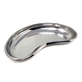 Stainless Steel Kidney Tray Emesis Basin Dental Lab Instruments Surgical Tray Reusable Curved Kidney Shaped Dish for Soiled Dressings Medical Multipurpose Bowl (10 Inch)