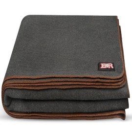 Ever Ready First Aid Military Wool Blanket 80% Wool - Warm, Washable, Perfect for Outdoors, Camping, Picnics, Travel, Car & Bushcraft Emergency Blanket, 96" x 66", 5 lbs. - Grey – Twin Size