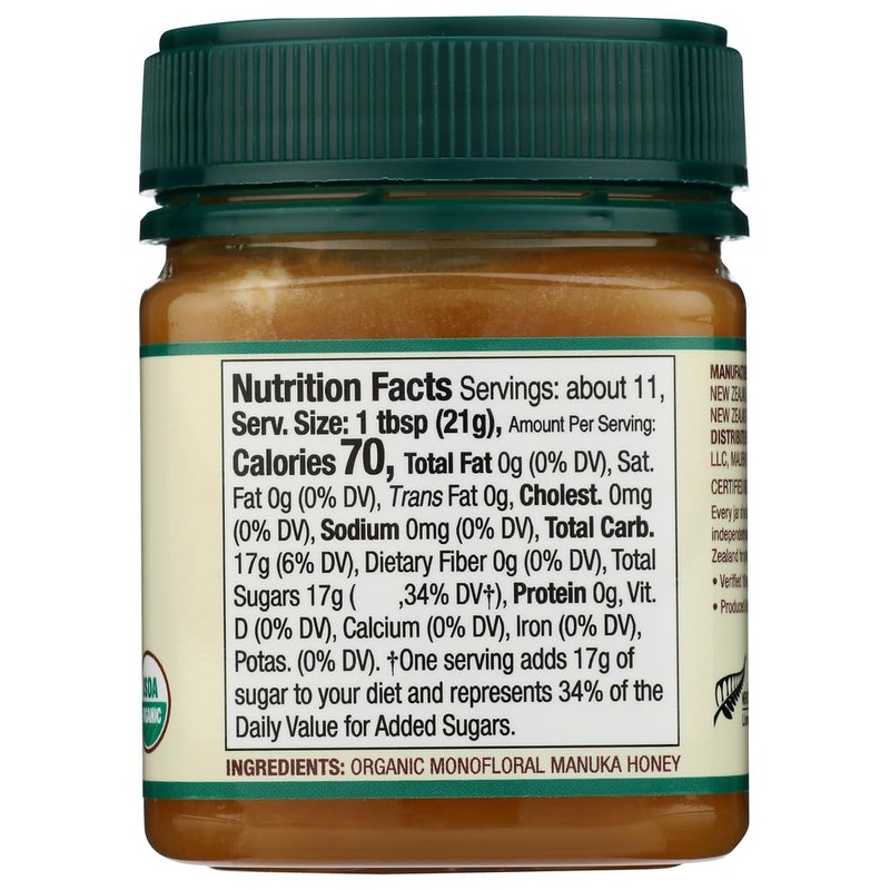 WEDDERSPOON Organic Raw Manuka Honey MGO 100, 8.8 OZ