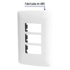 Volteck PPTR-IB, PLACA DE ABS CON CHASIS, 3 MÓDULOS, BLANCO,
