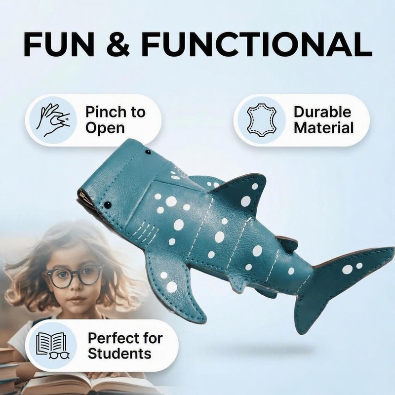 Estuche para anteojos con forma de tiburón, regalo de cumpleaños,