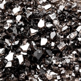 Goaste 12lbs Fire Pit Glass, 1/2 Inch Reflective Fire Glass, Decorative Tempered Glass Rocks for Fire Pit, Fire Table, Gas Fireplace, Safe for Outdoors and Indoors, High Luster Onyx Black