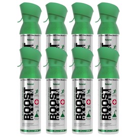 Boost Oxygen Medium Natural 5 Liter Canister | Respiratory Support for Aerobic Recovery, Altitude, Performance and Health (8 Pack)