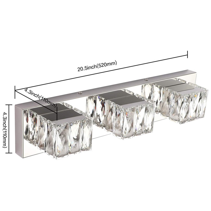 ZUZITO LED Dimmable Bathroom Vanity Lighting Fixtures Modern Crystal Vanity