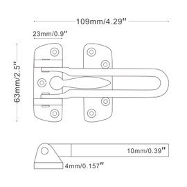 Earl Diamond Door Lock Latch for Home Security - Swing Bar Door Guard for Front and Inside Door, Safety Childproof Reinforcement Door Stopper for Kids Home Hotel Apartment,Stainless Steel Satin Nickel