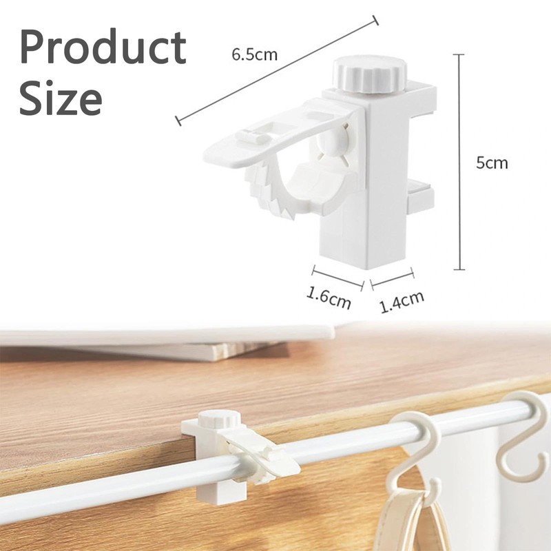 VOOSFSIE 2PCS No Drill Curtain Rod Brackets, Curtain Pole Brackets,