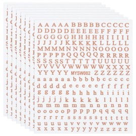 PATIKIL Letter Nail Stickers, 8 Sheet 3D Self-Adhesive English Letter Nail Decals Small Alphabet Art Sticker Metallic Fluorescence Design Manicure for Women DIY Decor, Rose Gold