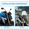 Motorcycle Windshield Deflector with Bracket Double Bubble Windscreen Fit for