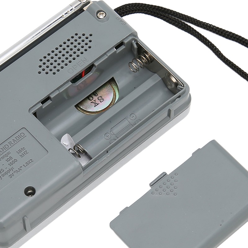 Portable Pocket Radio AM/FM Classic Elegant Design Silver Grey Battery