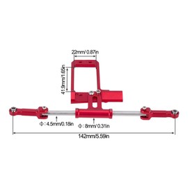 1/10 RC Crawler Car Metal bta servo Mount Scale Hydraulic Steering Link Upgrade Kit for VP VS4-10 Portal Axle (Red)