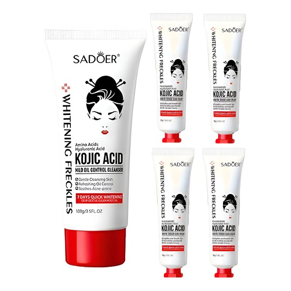 Set Limpiador Facial Aclarar Y 4 Cremas Para Manos Sadoer