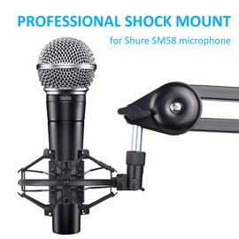 SM58 Mic Shock Mount Holder for shure SM58 Cardioid Dynamic Vocal Microphone to Absorbe Vibration and Noise by SUNMON