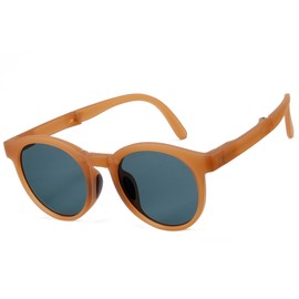Cyxus 2024 Kids Trendy Folding Foldable Sunglasses Polarized UV400 Shades for Girls Boys Brown