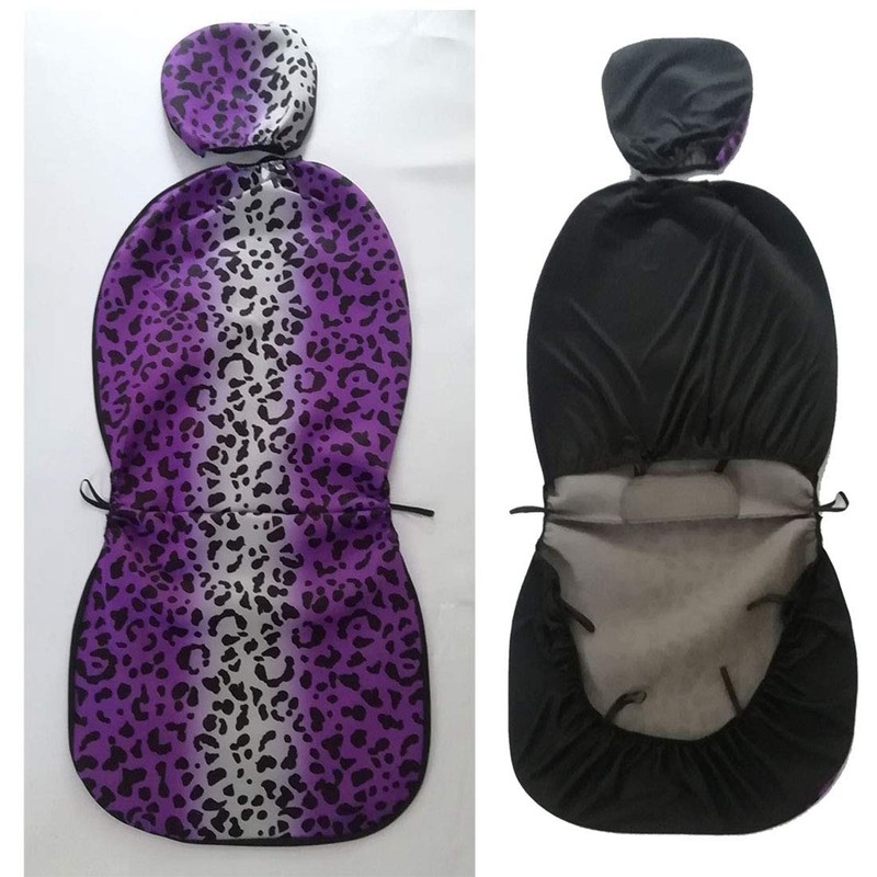 Evankin Universal Fit Car Front Seat Covers, Purple Leopard Car