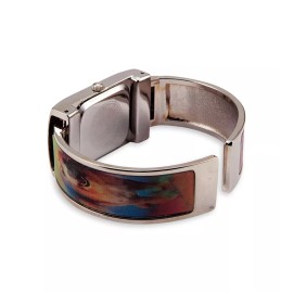 Da Vinci Ladies Green Holographic 3d Dog Bangle Bracelet Watch-d2973grn