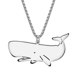 DALANE Stainless Steel Cute Whale Necklace 18k Gold-Plated Pendant Sea Sea Animals Jewellery Gifts for Women Girls Charms Decor, Stainless Steel, No Gemstone