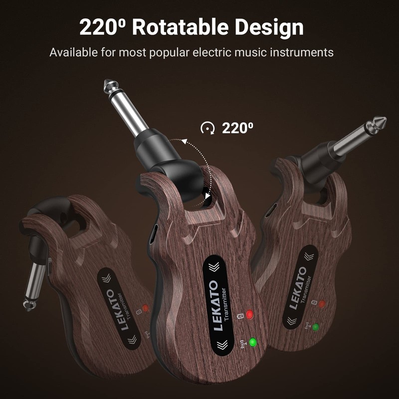 LEKATO Wireless Guitar System 5.8 Wireless Guitar Transmitter Receiver Rechargeable