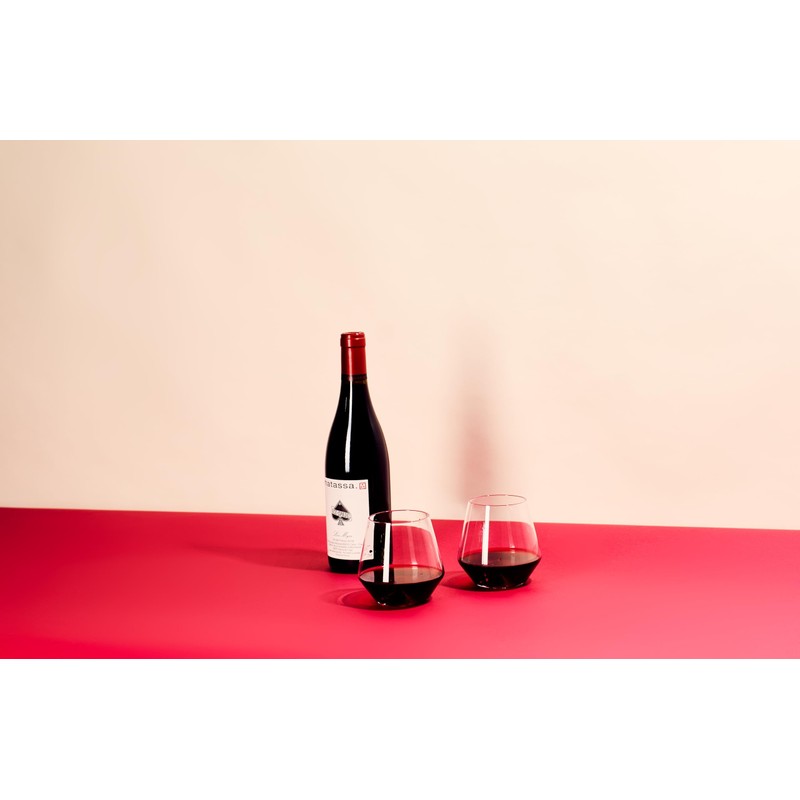 Sempli Monti Rosso Stemless Wine Glasses Set of 2 -