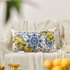 Summer Lemon Throw Pillow Cover, 12 x 20 Inch Blue