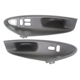 For Ford Mustang Window Switch Bezel 1999 00 01 02 03 2004 Driver and Passenger Side | Pair | Front | Graphite Gray | Hardtop Coupe | Replacement For 1R3Z14527AAC, 1R3Z14528AAC