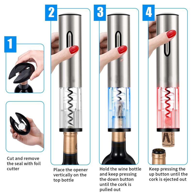 Stainless Steel USB Rechargeable Smart Electric Wine Opener Automatic Bottle
