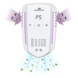 Morrerfresh Ozone Odor Eliminator for Strong Odor 99% Cat Litter Deodorizer Dog Poof Odor Removal Air Ionizers for Home Portable Air Purifier for Pets Toilet Wardrobe Shoe Garage Room Cabinet White