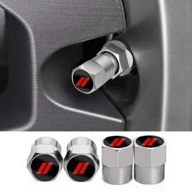 Universal Aluminum Alloy Tire Valve Stems - Standard Size with Dust Caps - Fit for Cars, Trucks, SUVs, Motorcycles (Silver-DQ)