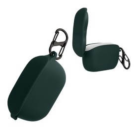 kwmobile Case Compatible with JBL Wave 100TWS Case - Silicone Cover Holder for Earbuds - Dark Green