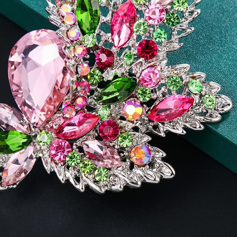Axmerdal - Broche de ramo de diamantes de imitación para