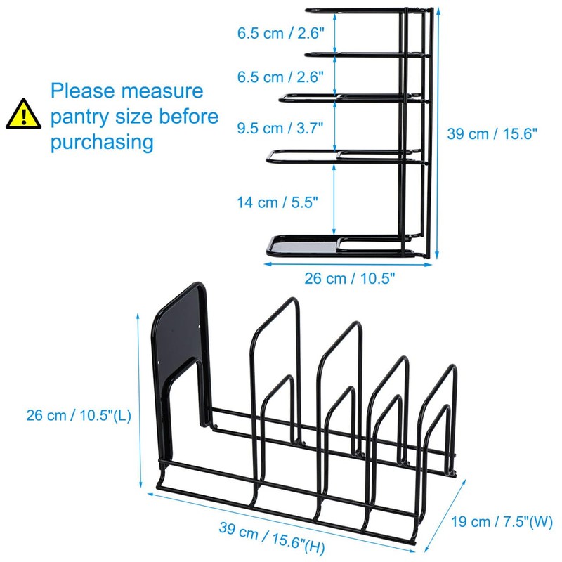Toplife Heavy Duty Pan Organizer, 5 Tier Pot and Pan