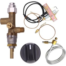 Brass Safety Valve Main Control Kit Heater Pilot Burner Assembly ReplaceParts Tilt Switch and Safety Device Ignition Component Pilot Kit Fits Propane Fire Pit Component Pilot Assembly Kit