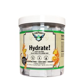 AlchePharma Hydrate! Electrolyte Drink Mix, Gluten Free, Non GMO, Vegan, 20 Stick Packs (20 Paks, Tropical Splash)