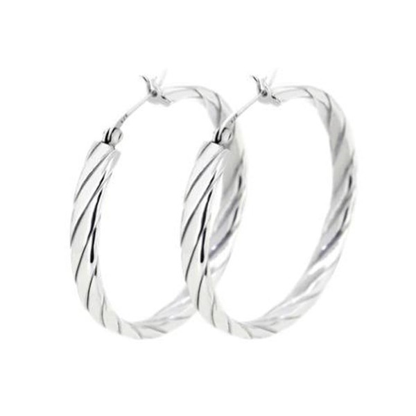 Sterling Silver Hoop Earrings 40mm | 925 Silver Statement Creole