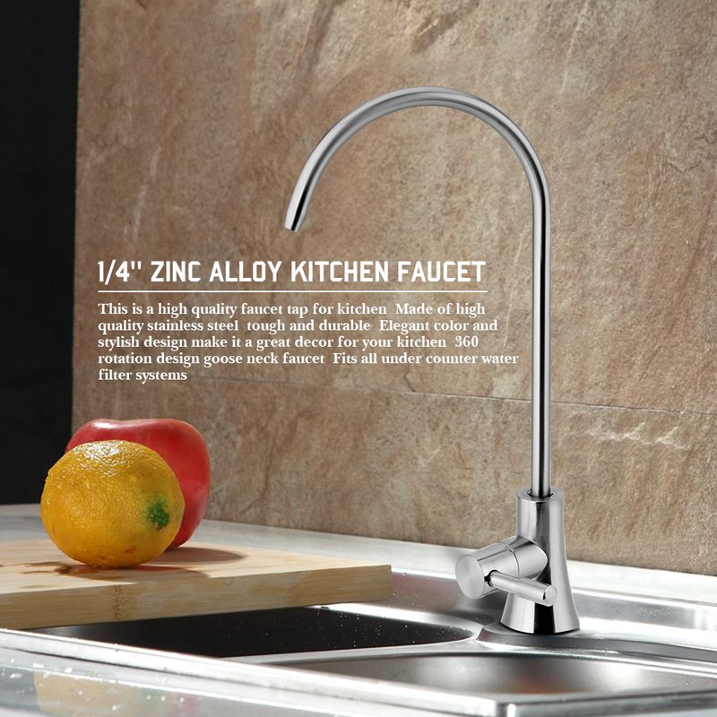 1/4'' Zinc Alloy Kitchen Faucet Tap Chrome Reverse Osmosis RO