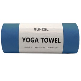 Eunzel Hot Yoga Towel Non Slip Yoga Mat Towel Non-Slip Sweat Absorbent Microfiber Towel for Hot Yoga, Pilates and Workout 72" x 26.5", Navy