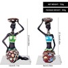 2PCS Vintage African Women Statue Candle Holders Resin Figurines Fits