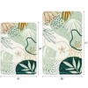 Uphome Sage Green Bathroom Rug Set, Cute Abstract Plant Bath