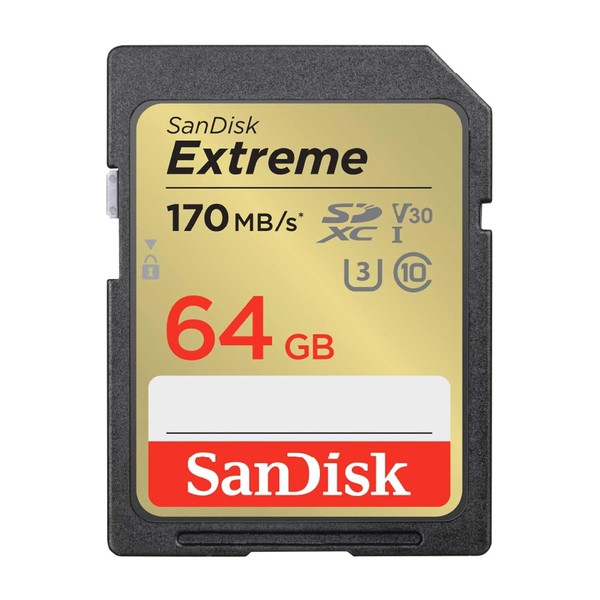 SanDisk Extreme SDSDXV2-064G-GHJIN SD Card 64GB SDXC Class 10 UHS-I