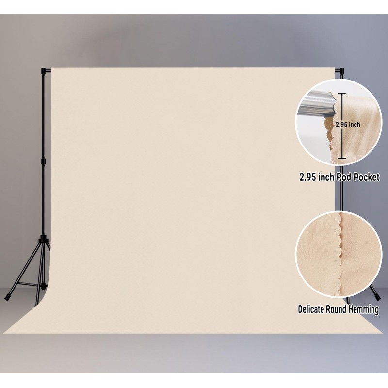 LYLYCTY Large Screen Backdrop 10x10FT Beige Background Cloth Photo Studio