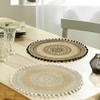 Macosa U1790403_x4 Placemats Round Beige Black Jute Boho Style Place