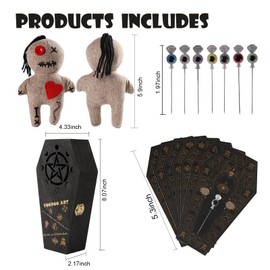 Voodoo Doll Kit,Stress Relief Toy Gifts for Women,Funny Creepy Dolls Witch Decor,Horror Witchcraft Voodoo Dolls Watch Over You,Dammit Pranks Doll Kit Gag Gift for Coworker,Office,Graduation