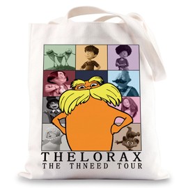 JNIAP Book Character Tote Bag I Speak For The Trees Gifts Ted & Audrey & Once-ler & Mr. O'Hare Gift, Thneed Tour Tb, Large