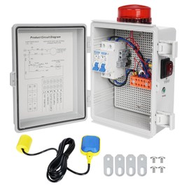 2025 Upgrade Septic Pump Alarm High Water Septic Alarm 110DB New Pump Control Panel, Bright Flashing Light IP67 Casing Can Be Externally Connected to The Submersible Pump