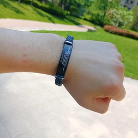 To My Son Inspirational Bracelet Gift from Mom Dad Never Forget I Love You - Black Braided Leather Bracelet for Teen Boy, To Son Gift, Christmas gift