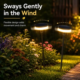 Solar Swaying Pathway Lights for Outdoor Decor – 2-Pack IP65 Warm White LED Garden Lights for Yard, Lawn & Walkway