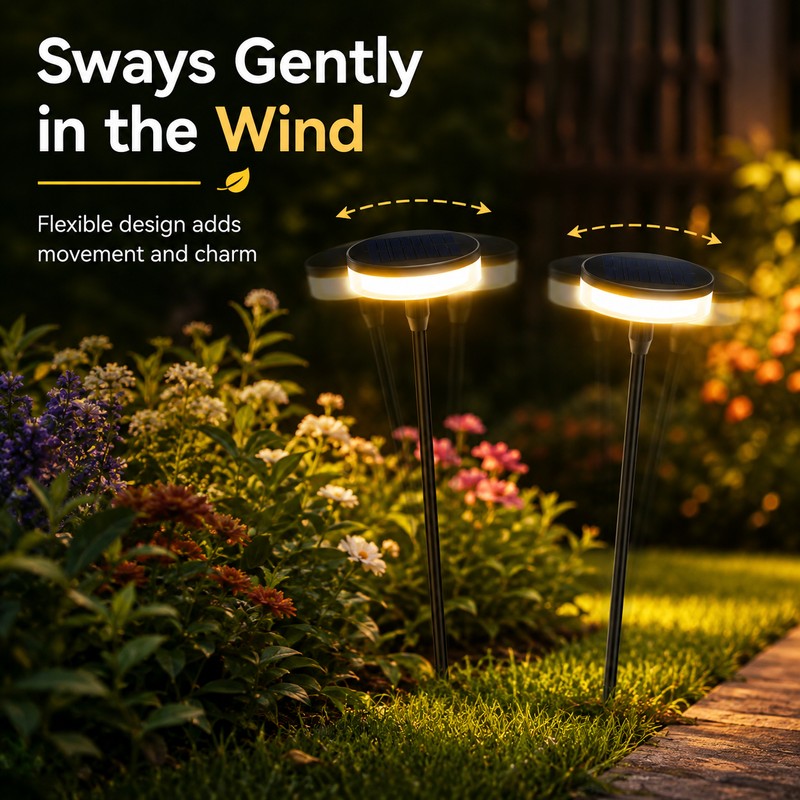 Solar Swaying Pathway Lights for Outdoor Decor – 2-Pack IP65
