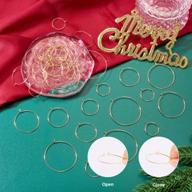 FASHEWELRY 56Pcs Real 18K Gold Plated Hoop Earrings Findings Stainless Steel Round Earrings Thin Open Hoop Earrings for Women Gift Jewelry Making DIY Crafts Art Creation (20 Gauge)