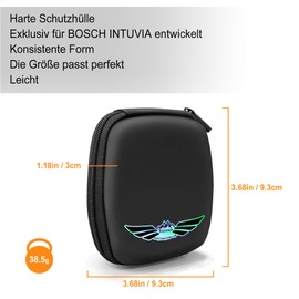 NICEDACK Hard Shell Protective Case for Bosch Intuvia, E-Bike Computer Display Protective Bag, Waterproof Screen Protector Bag with Carabiner & Screen Protector (Pack of 2, Black)