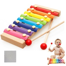 Xylophone, Children's Xylophone, Glockenspiel for Children, Xylophone Baby, Xylophone Wood, Music Xylophone, Wooden Colourful Scale, Xylophone Glockenspiel Wooden Musical Instruments (8 Keys)